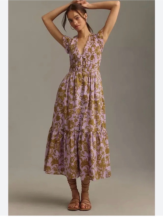 Anthropologie Dresses & Skirts - Anthropologie The Peregrine Midi Floral Dress Romantic Boho XL Cottagecore Chic